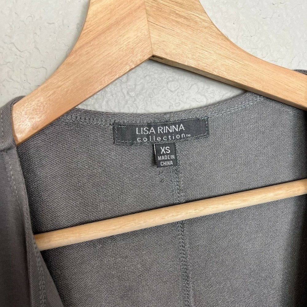 Lisa Rinna Collection French Terry Duster Vest Size XS Belted Frost Grey A288525 - Picture 6 of 11